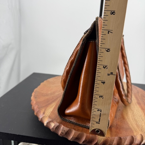 Patricia Nash Rienzo Satchel leather handbag tooled floral twisted rope handles - Picture 11 of 13